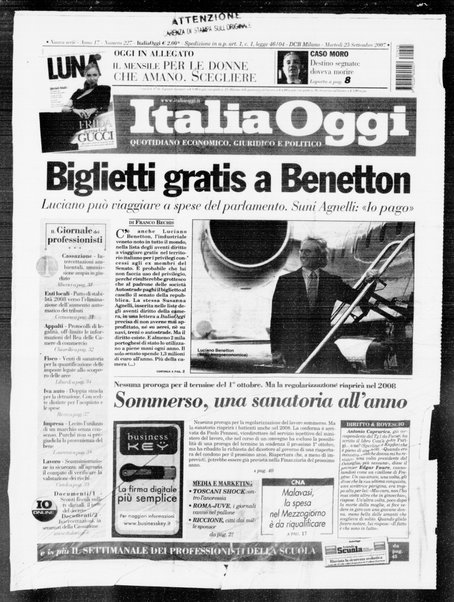 Italia oggi : quotidiano di economia finanza e politica